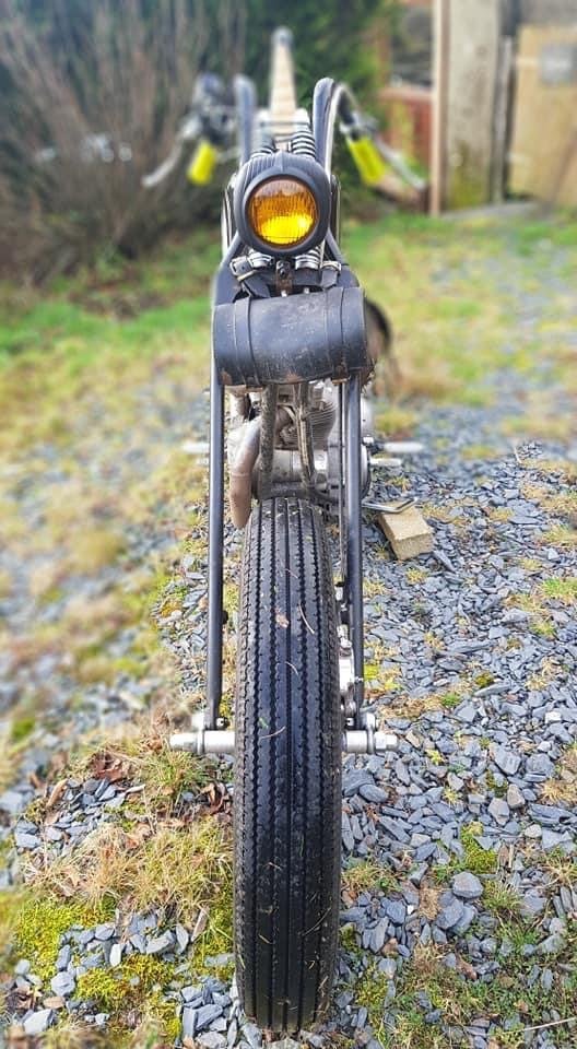 Vintage Bobber Headlight Optical Yellow Black Shell