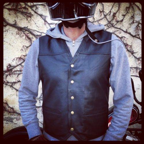 HOLD FAST LEATHER PRISON VEST CUT JACKET - SCHOOL OF COOL