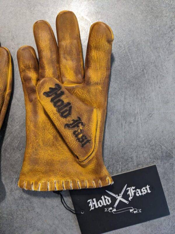 Gants moto-cuir-bobbers-vintage-old school-holdfast-jaunes-France-harley davidson