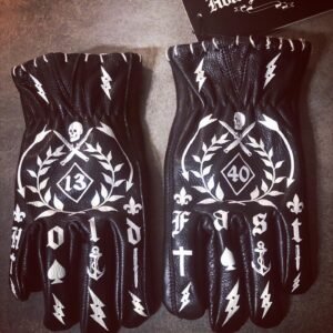 GANTS CUIR NOIRS 1340 HOLD FAST TATTOO