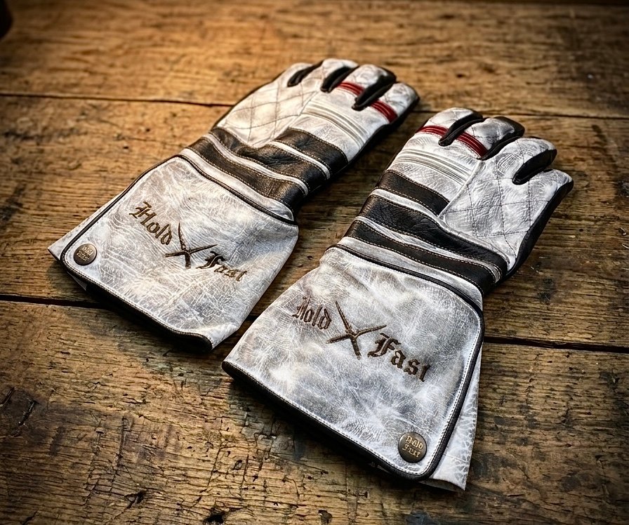 gants cuir blancs Shiro Oni Hold Fast