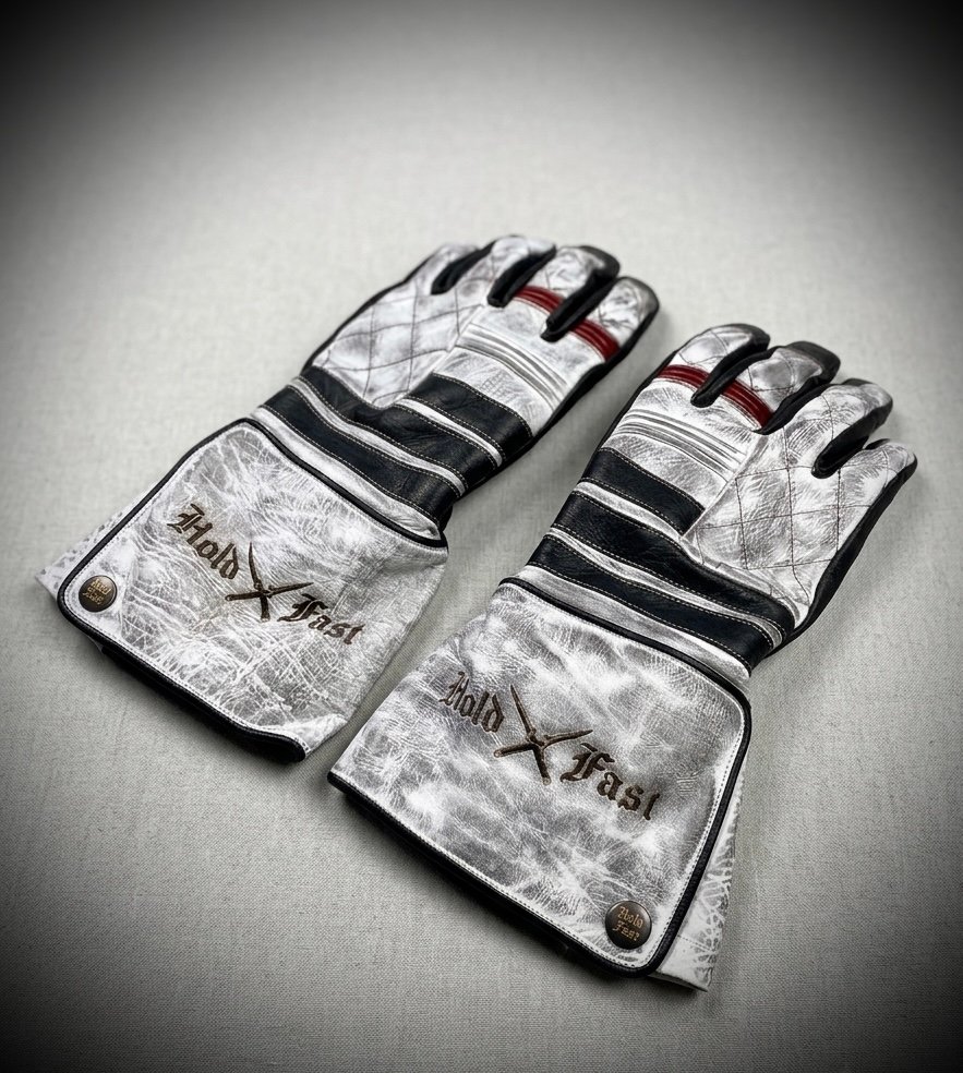gants cuir blancs Shiro Oni Hold Fast