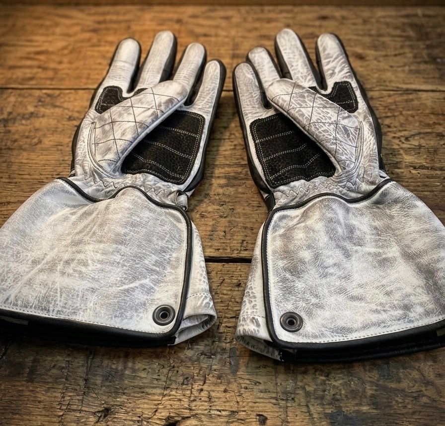 gants cuir blancs Shiro Oni Hold Fast