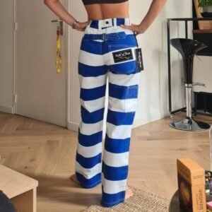 Pantalon Femme rayé bleu Denim 14oz Folsom Prison