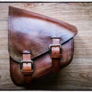 SACOCHE CUIR LATERALE MARRON « RUSTIC BOBBER »