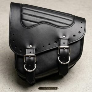 Sacoche cuir Master Leather Deluxe, haut matelassé tuck and roll